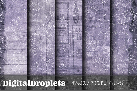 Elegant Vintage Vol. 6: Glittered Damask & Newspaper Textures