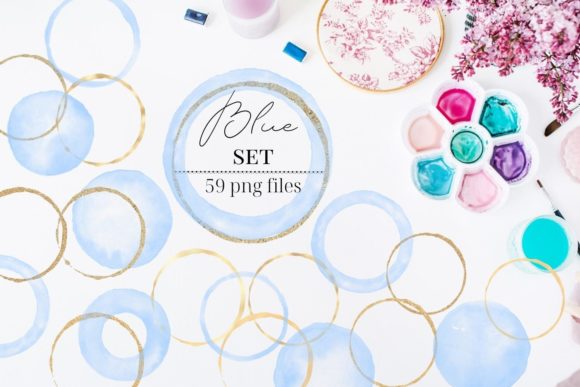 Gold Circles with Blue Watercolor: A Designer's Toolkit for Brand Elevation