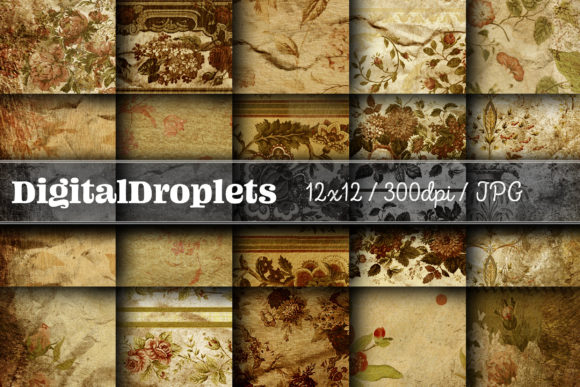 Journaled Flowers Vol. 3: Vintage Floral Paper Textures